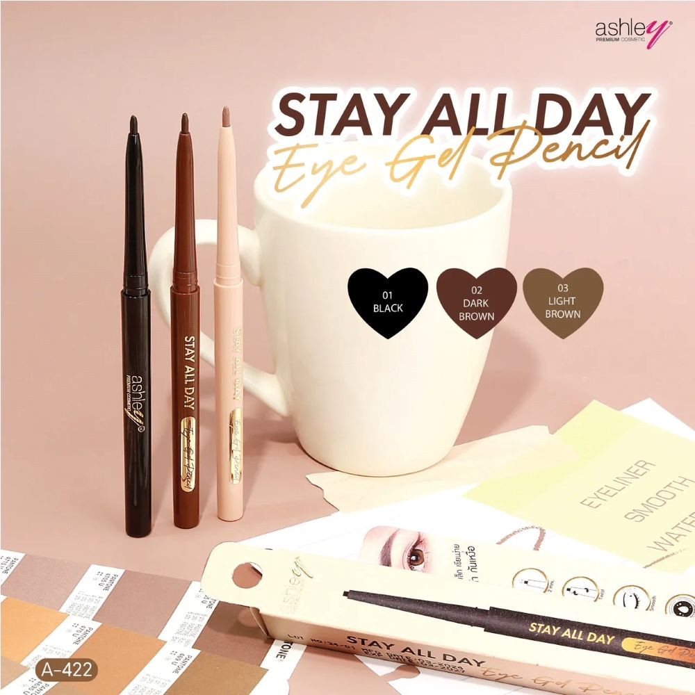 A 422 ASHLEY EYE GEL PENCIL No.01 #Black 0.15 g, อายไลน์เนอร์ , A 422 ASHLEY EYE GEL PENCIL  ราคา , A 422 ASHLEY EYE GEL PENCIL  รีวิว ,A 422 ASHLEY EYE GEL PENCIL  ซื้อ